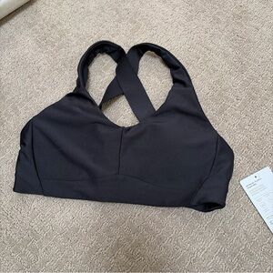 Athleta Black Cross-Back interval plunge train Sports Bra XS NEW NWT A-C